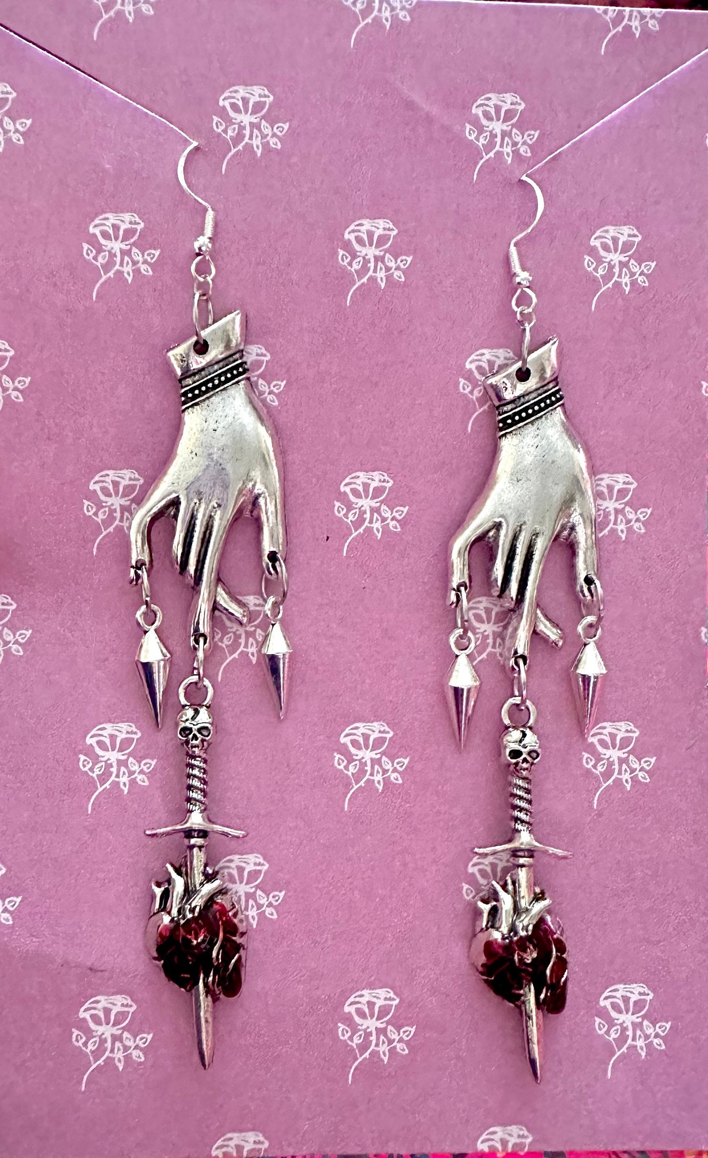Hand/Sword Earrings
