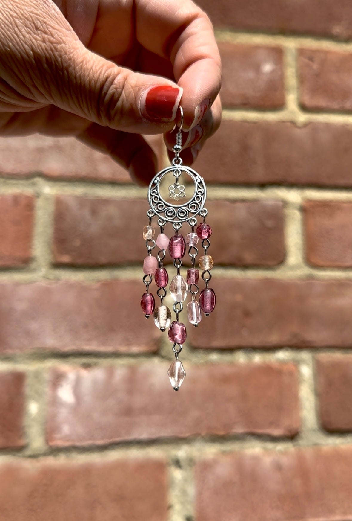 Pink Dreamcatcher Earrings