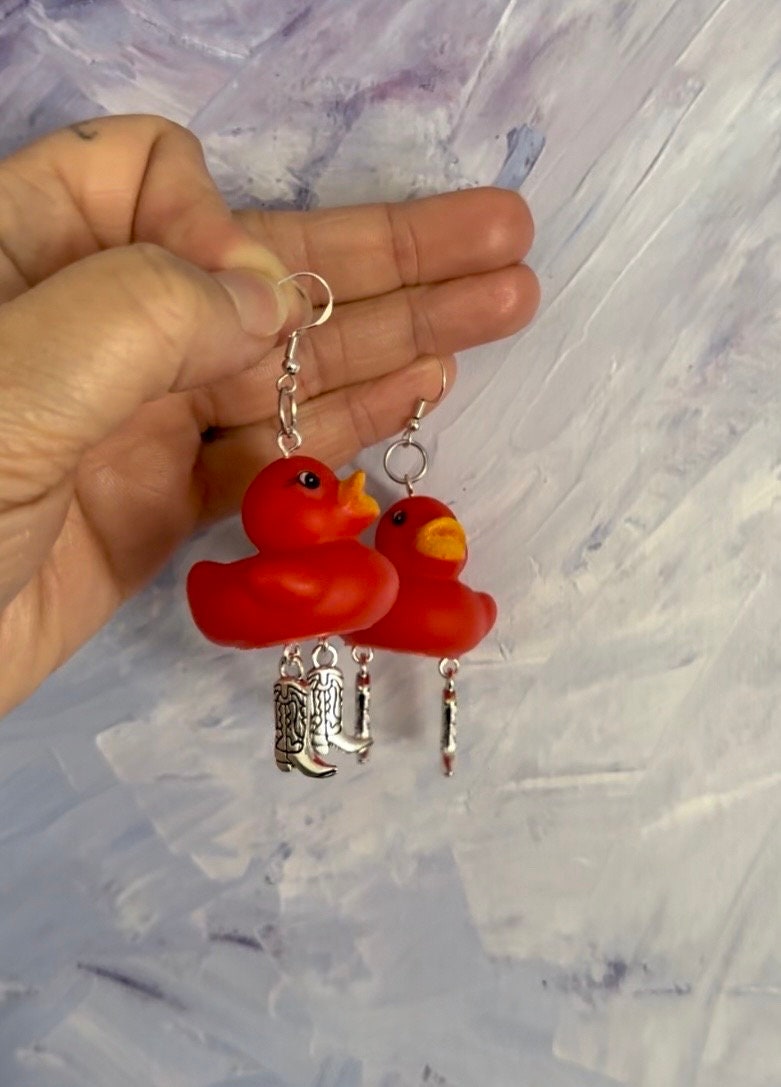 Cowboy Duck Earrings