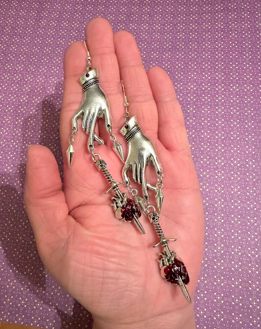 Hand/Sword Earrings