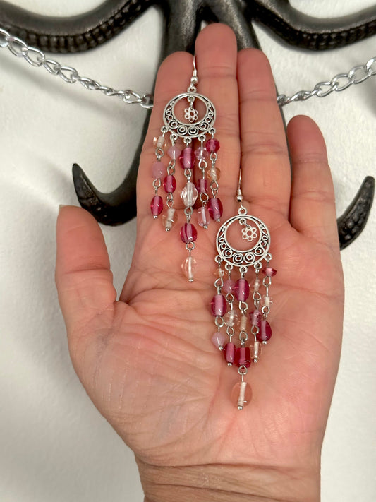 Pink Dreamcatcher Earrings