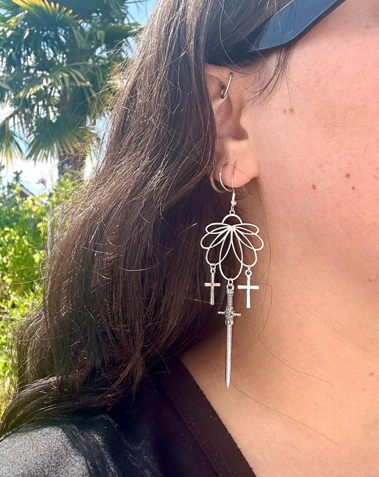 Flower/Sword Earrings