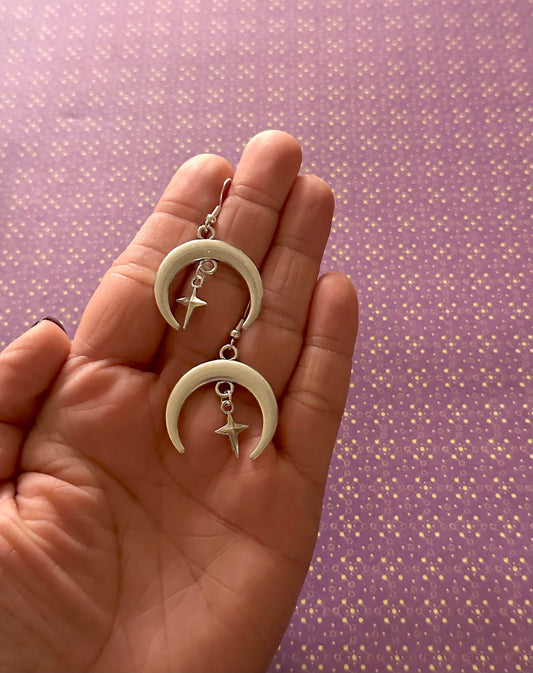 Silver Moon Earrings