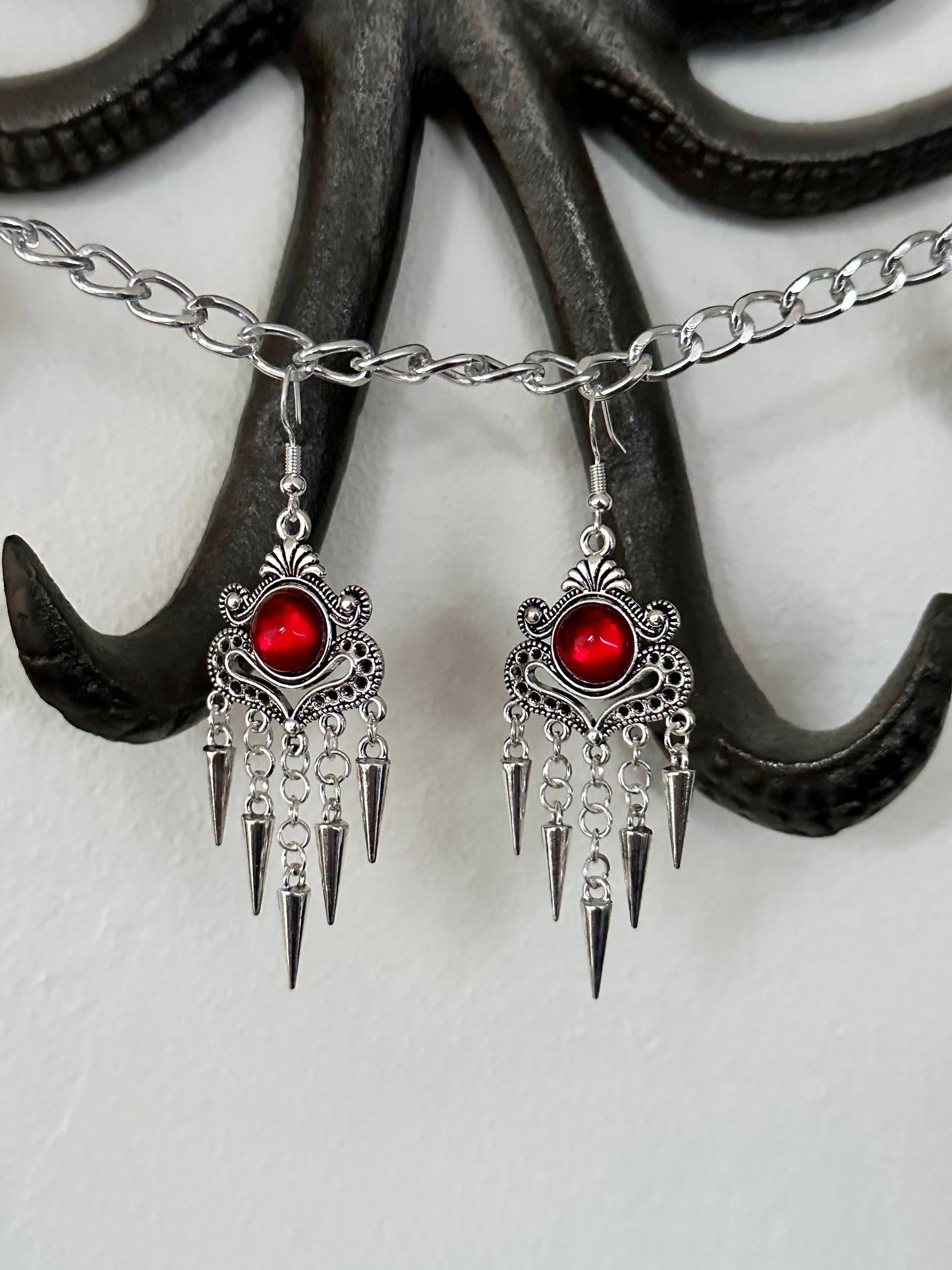 Coloured Pendant Earrings