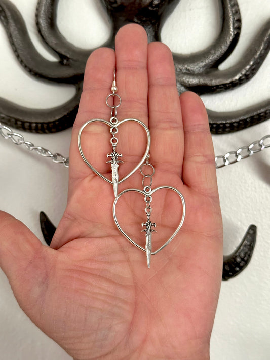 Heart Dagger Earrings