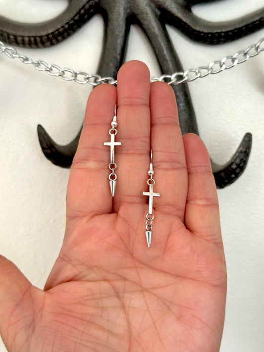 Mini Cross Earrings