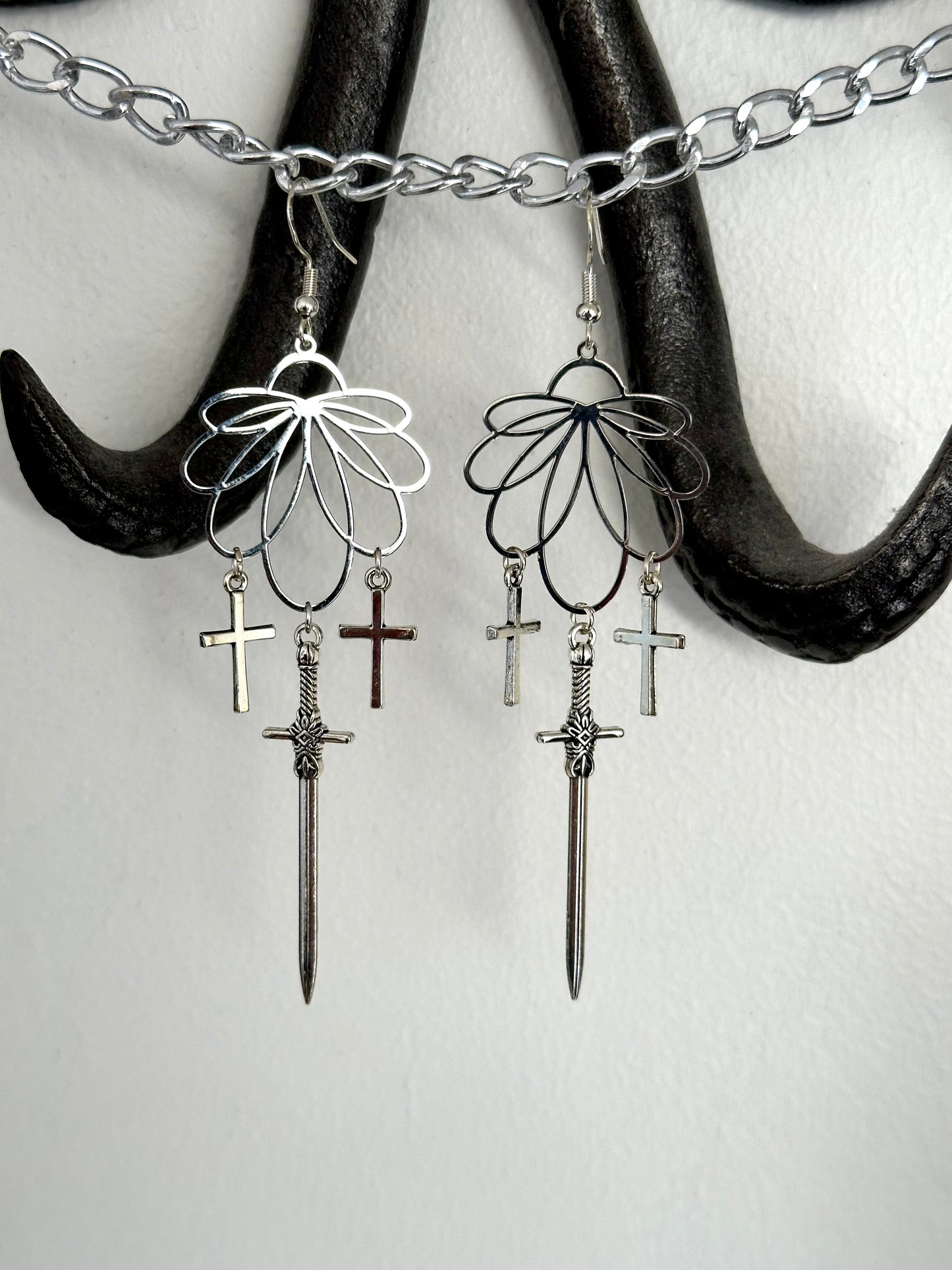 Flower/Sword Earrings