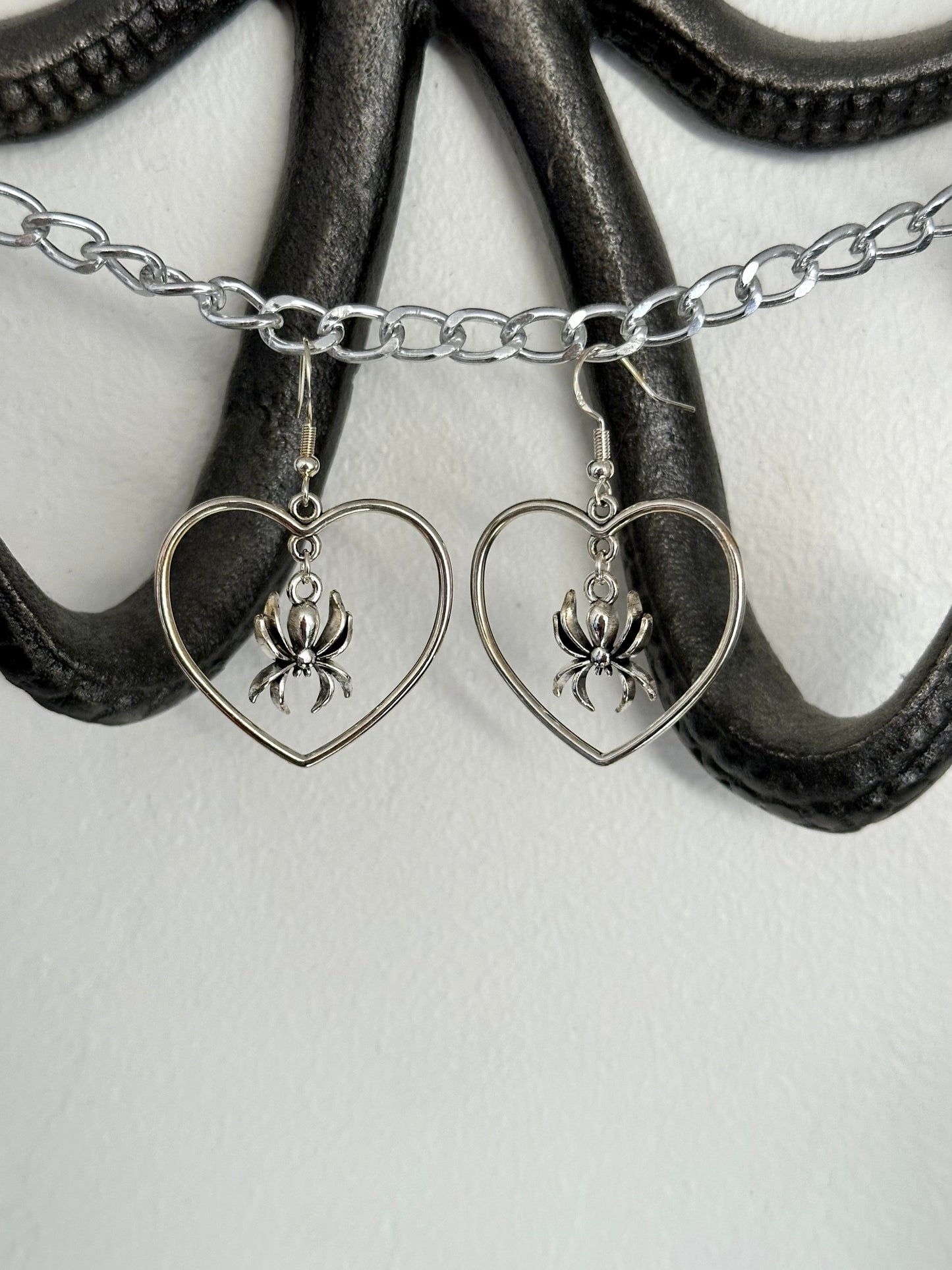 Spider Heart Earrings