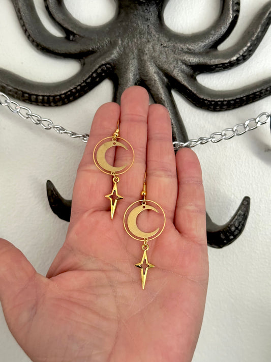 Gold Celestial Earrings