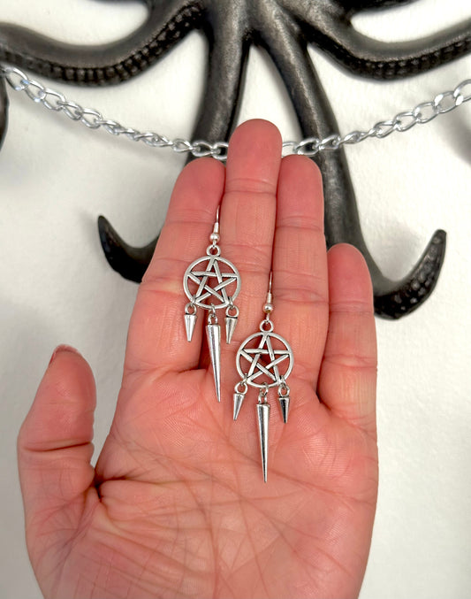 Pointed Pentagram Earrings