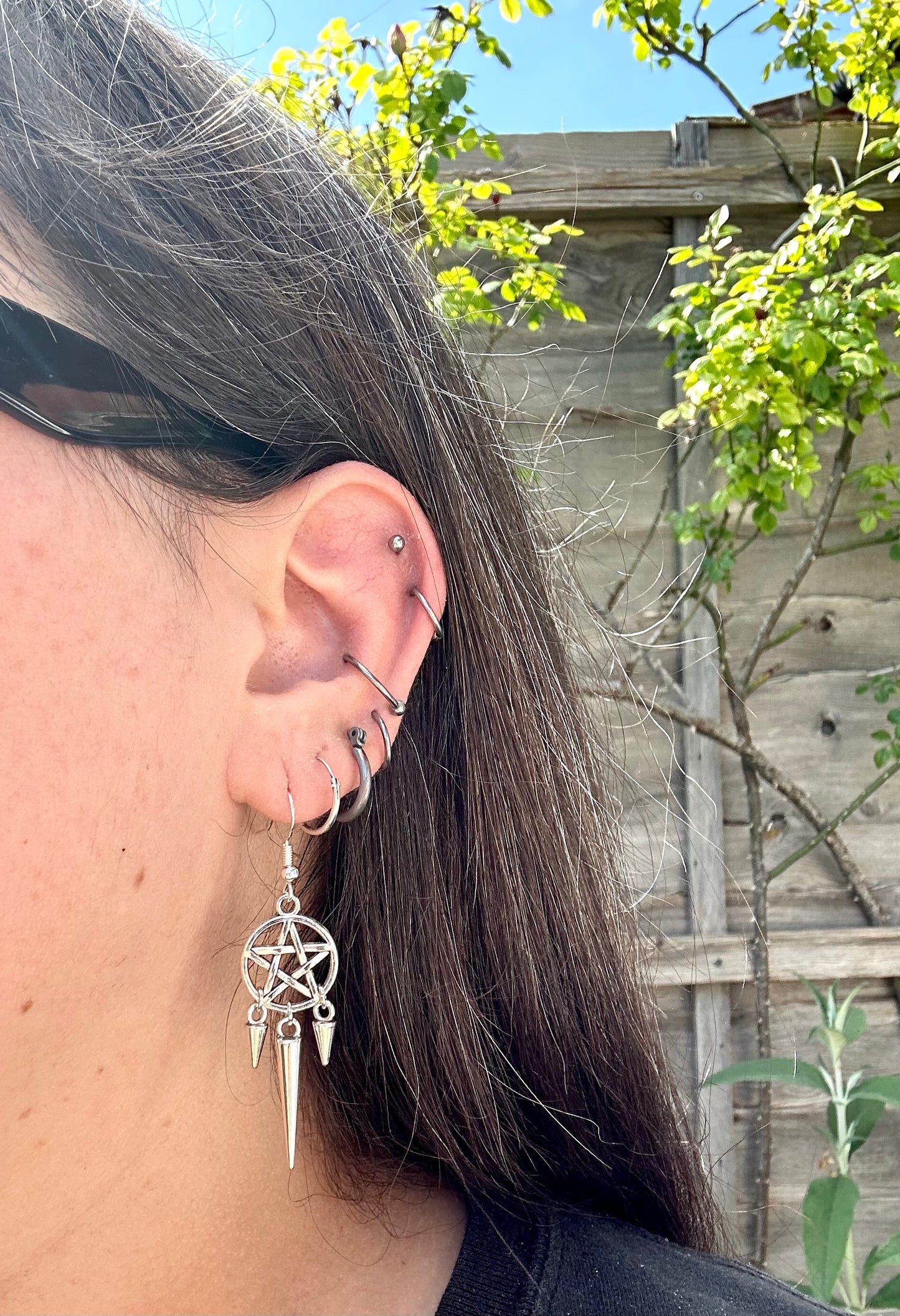 Pointed Pentagram Earrings