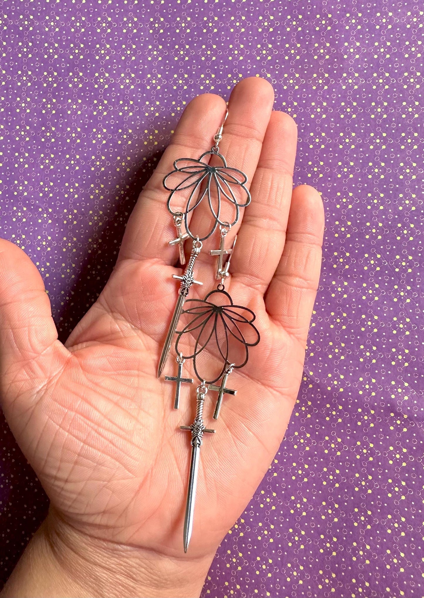 Flower/Sword Earrings