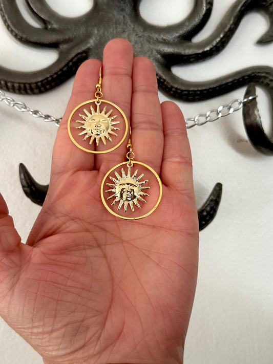 Gold Sun Earrings