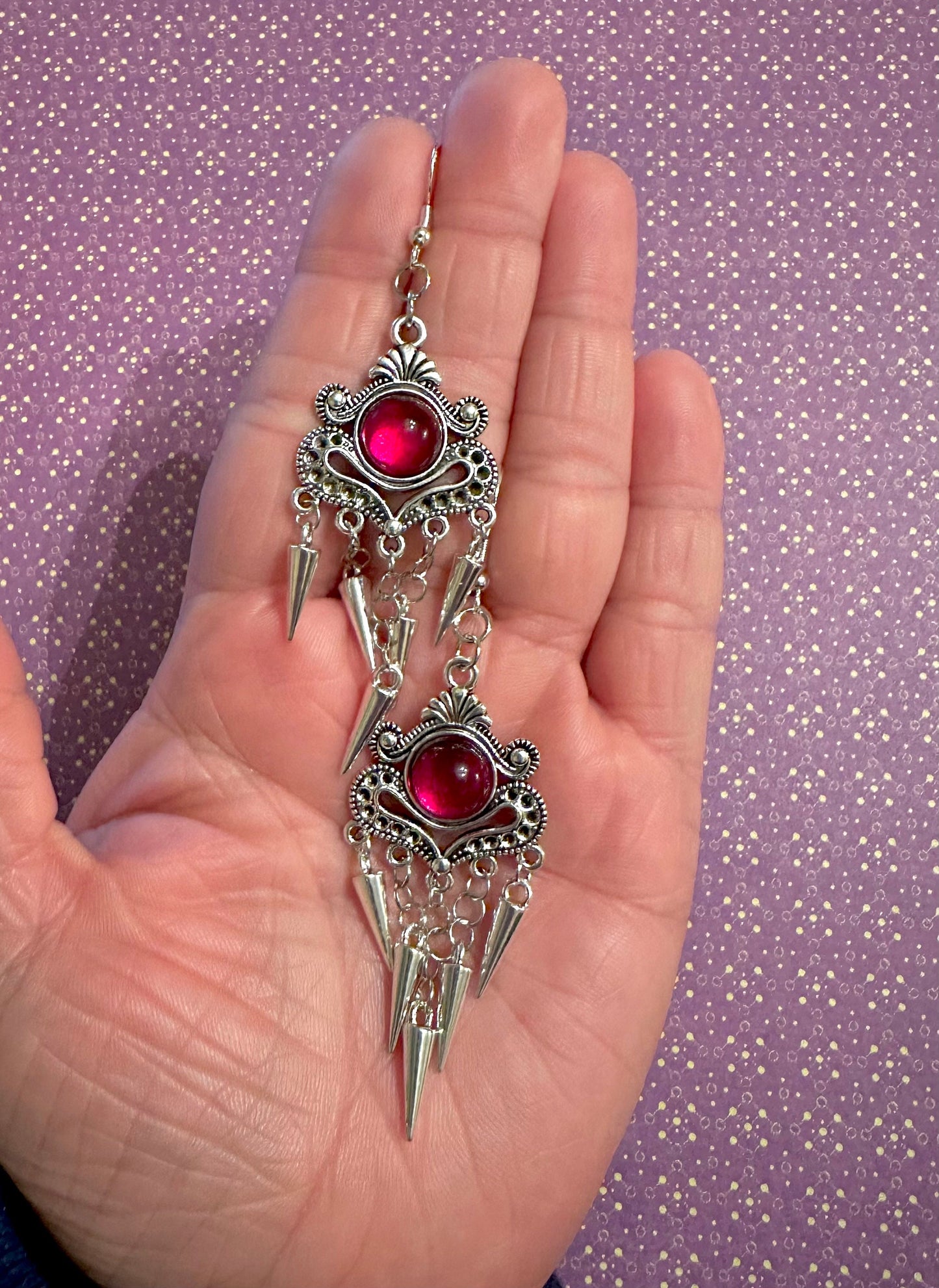 Coloured Pendant Earrings
