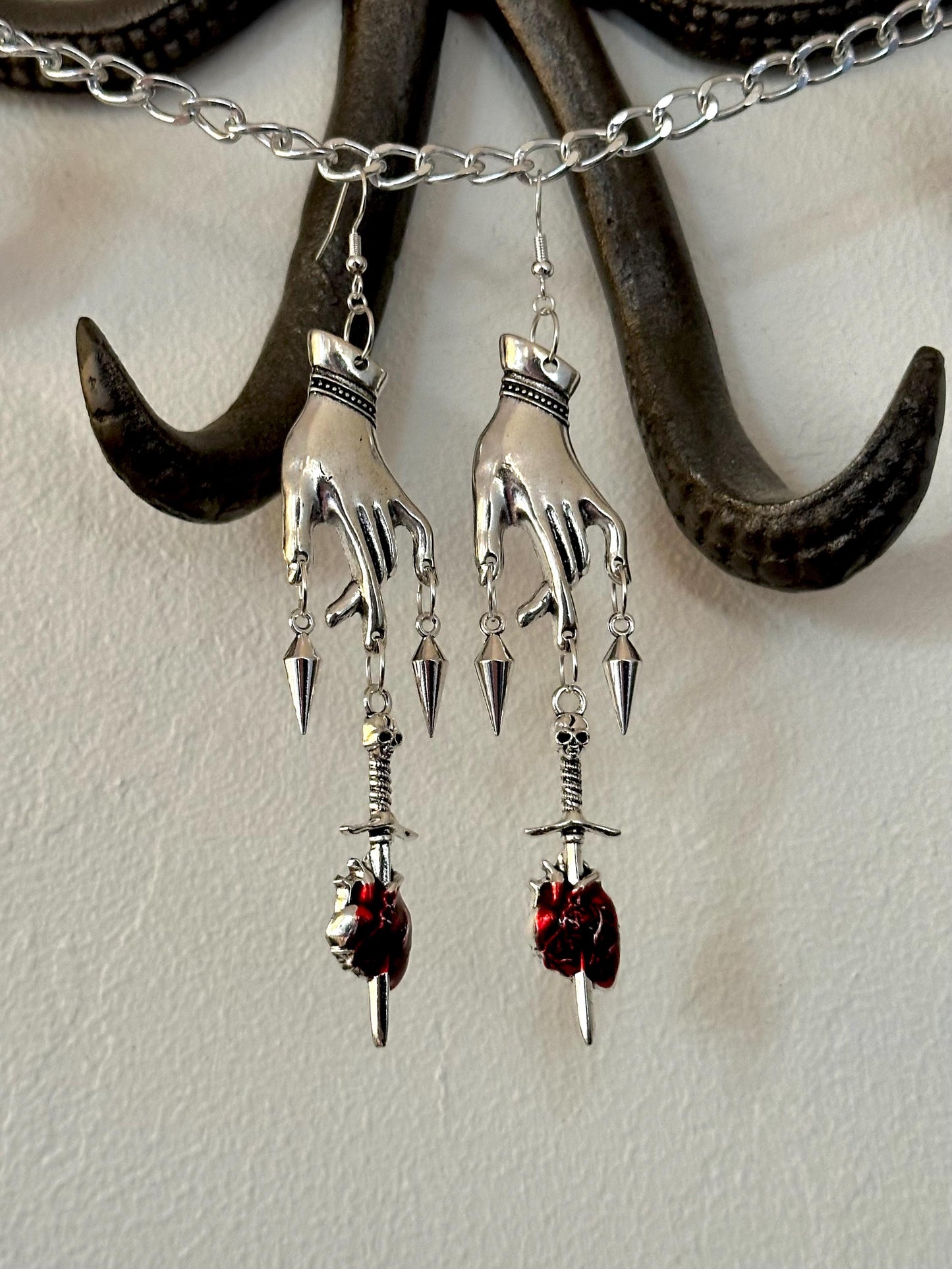 Hand/Sword Earrings