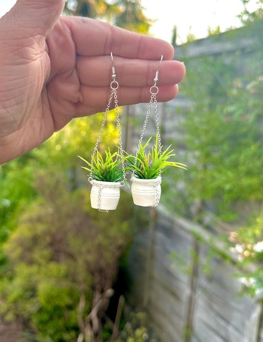 Hanging Plant Pot Earrings
