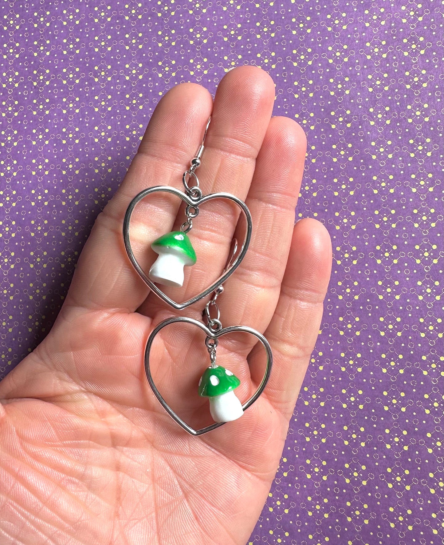 Mushroom Heart Earrings