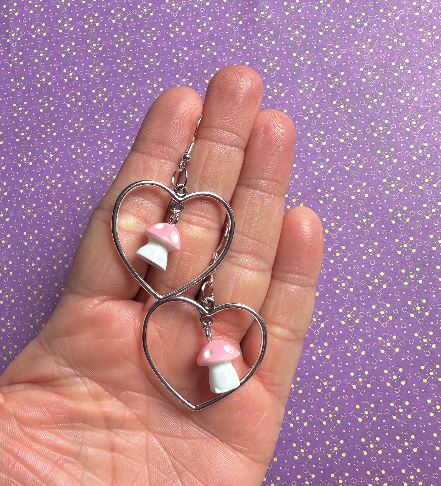 Mushroom Heart Earrings