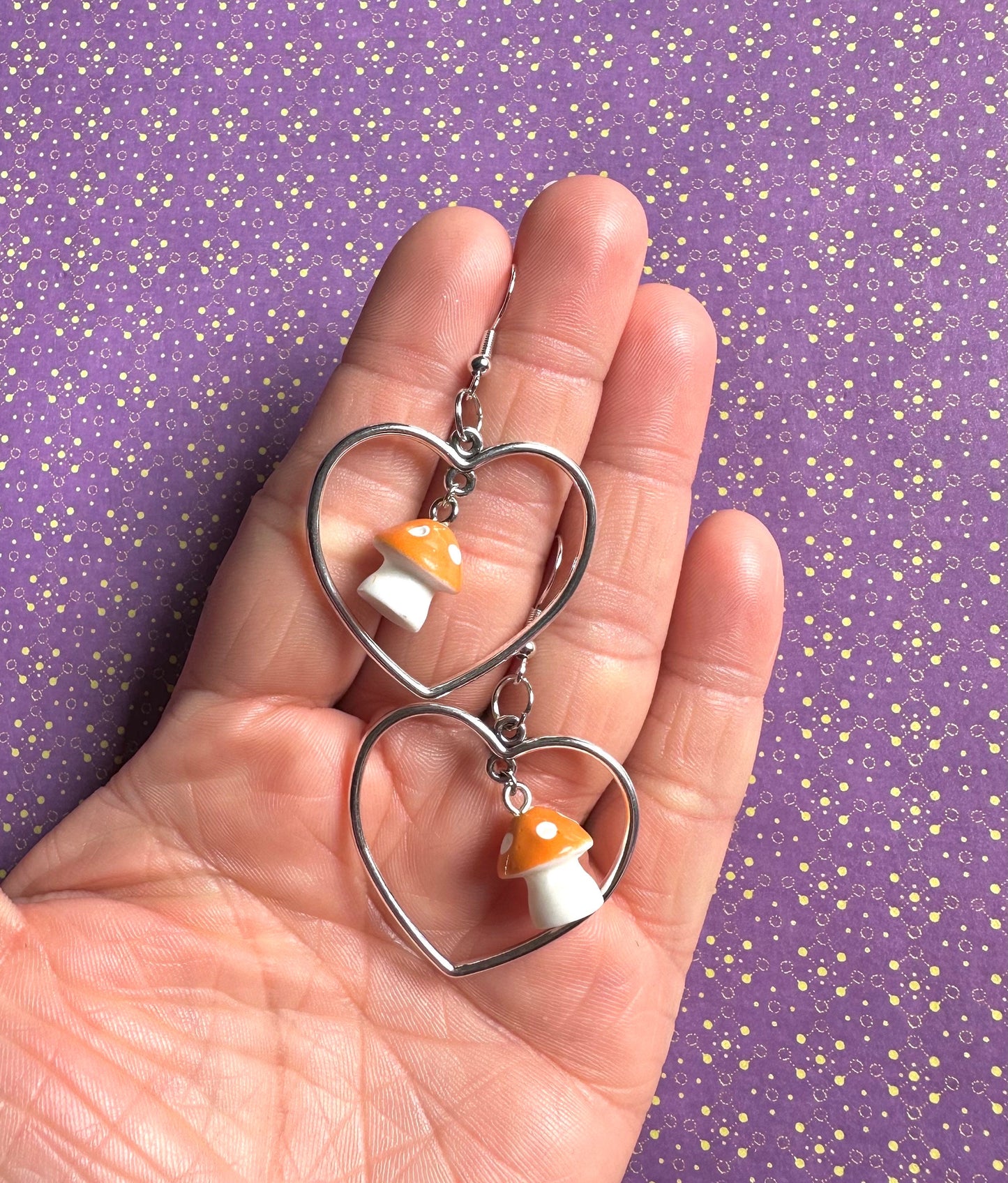 Mushroom Heart Earrings