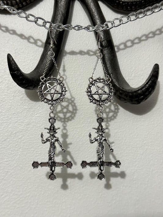 Inverted Pentagram Earrings