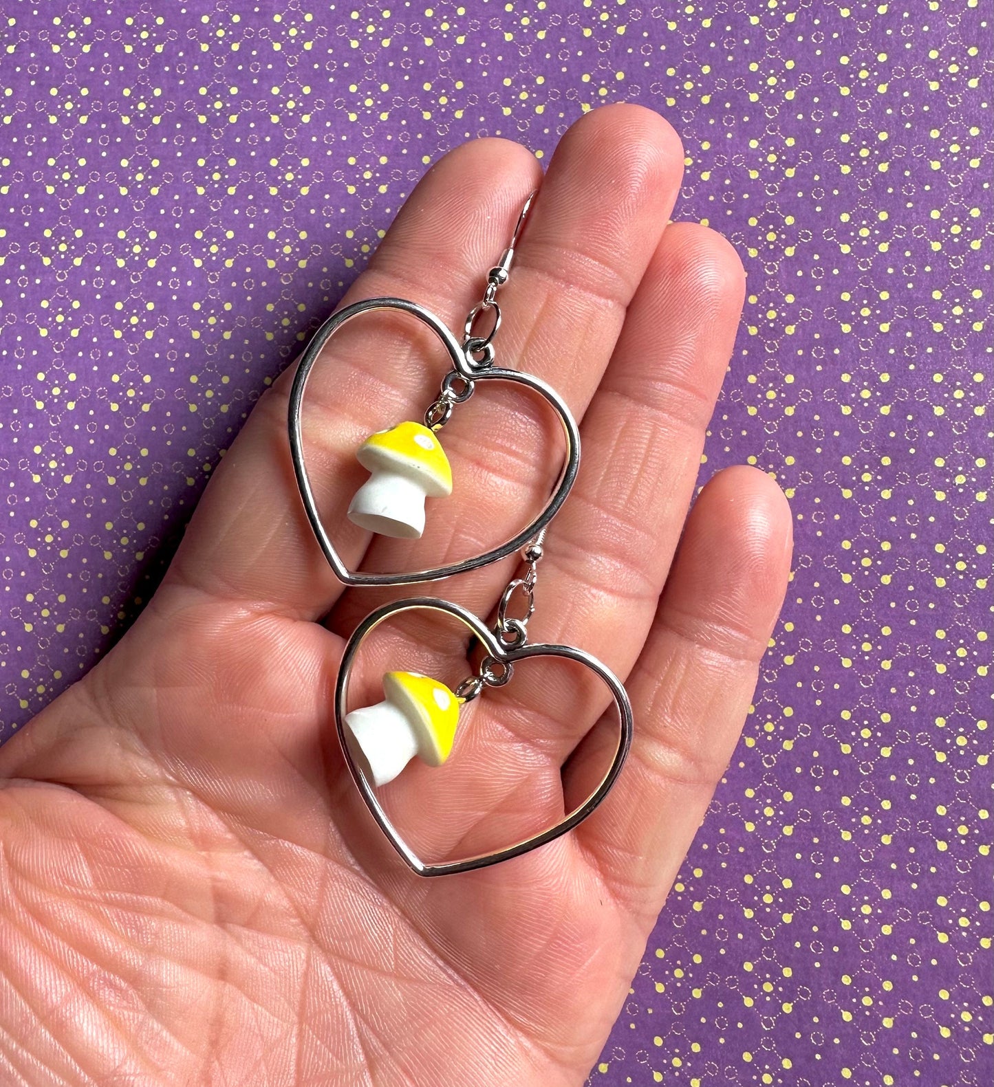Mushroom Heart Earrings