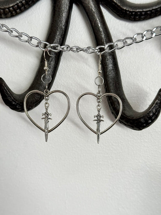 Heart Dagger Earrings