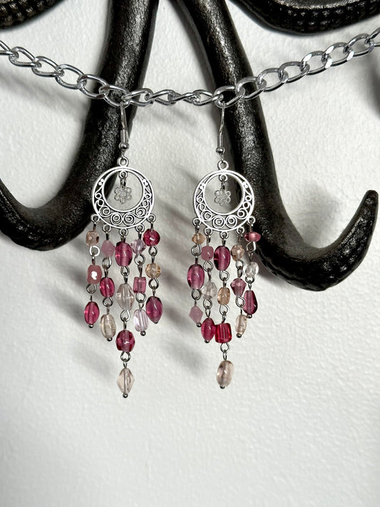 Pink Dreamcatcher Earrings