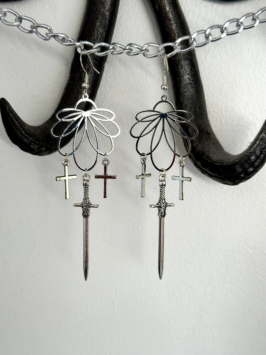 Flower/Sword Earrings