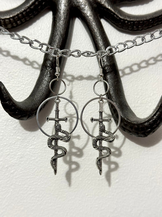Snake Sword Earrings