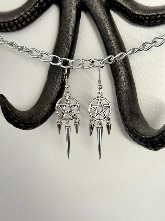 Pointed Pentagram Earrings