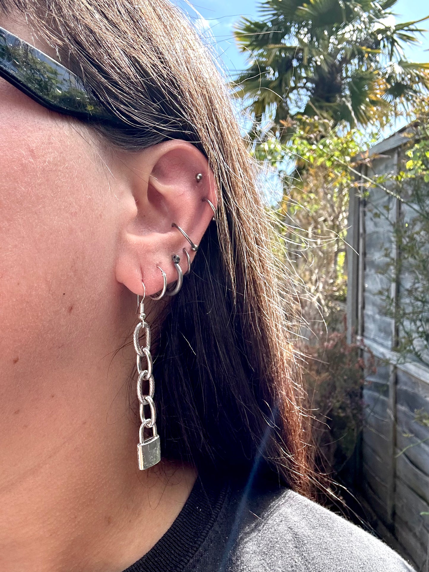 Chain Lock Earrings