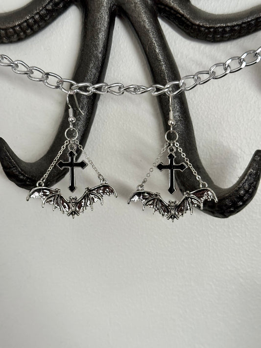 Gothic Bat Earrings