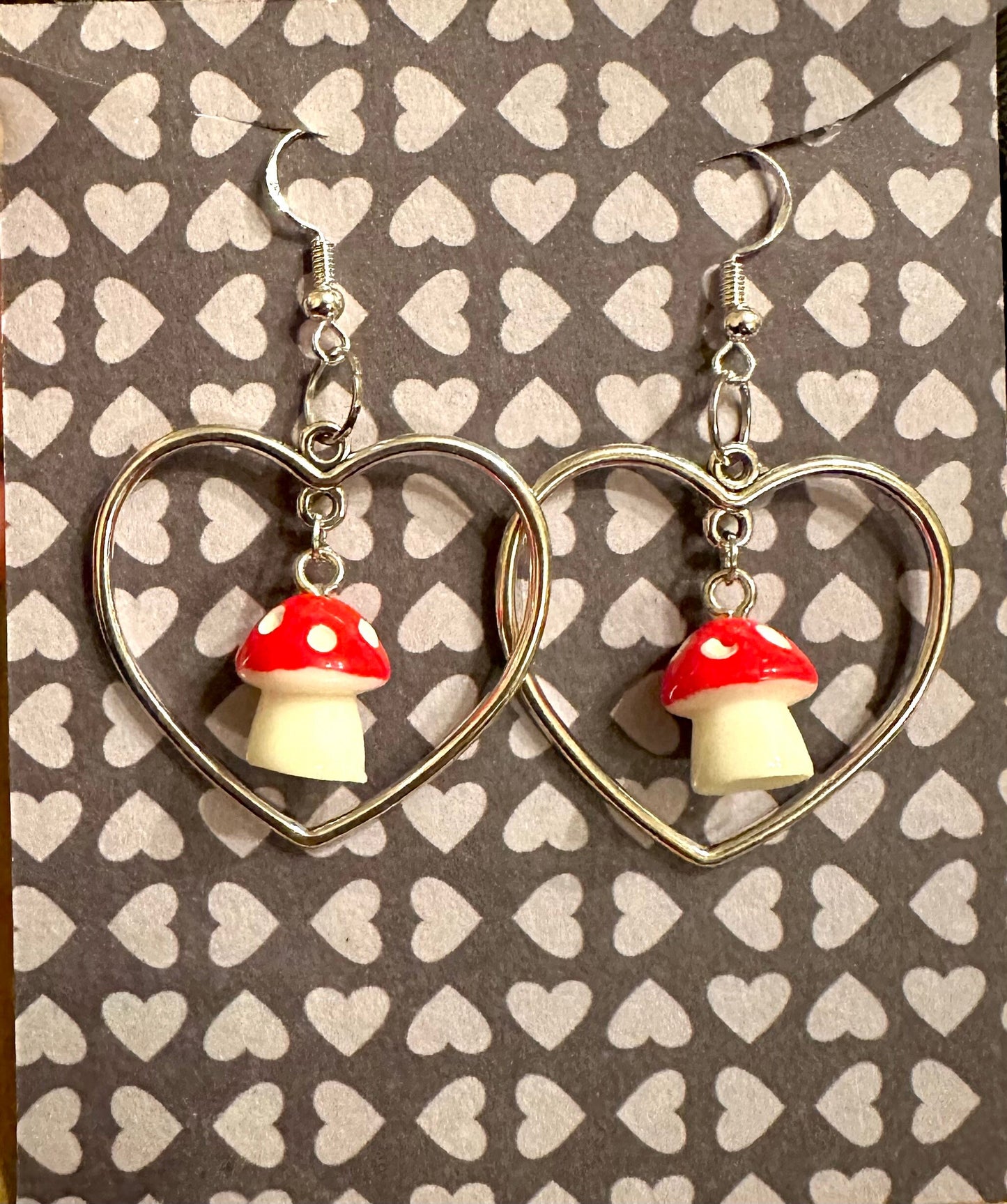 Mushroom Heart Earrings