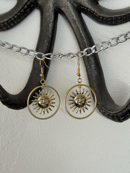 Gold Sun Earrings