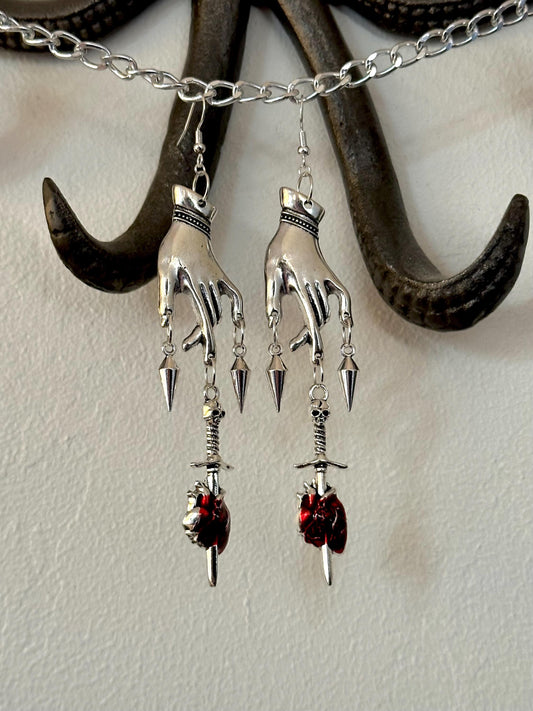Hand/Sword Earrings